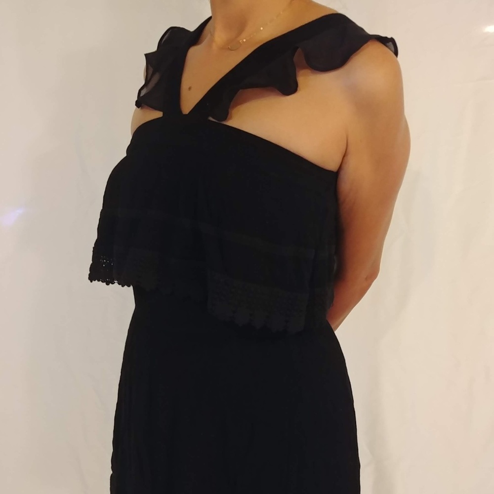 Athropologie Intu Dress Black Sleeveless Ruffle - Picture 2 of 5